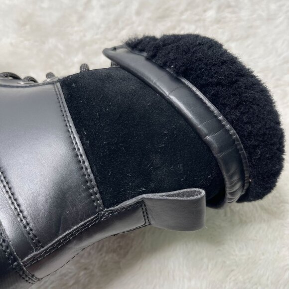 UGG #1098890K Kid's Black Butte II Lace Up Boot Leather Shoes Size 4 US - Picture 10 of 11